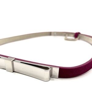 WHBM, Elegant Silver and Fuscia Bow Belt, SZ Medium